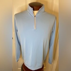 Peter Millar Crown Sport Medium Men’s 1/4 Zip Long Sleeve Lt Blue Golf Jacket